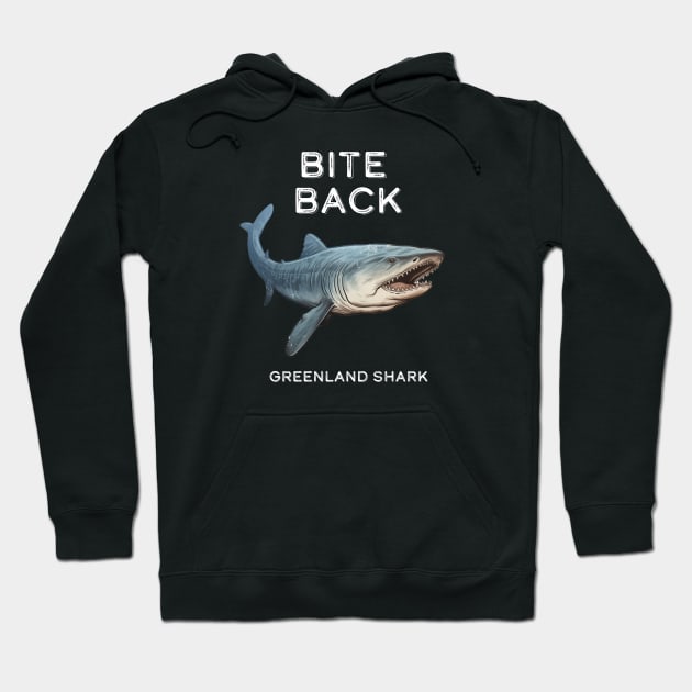 Greenland Shark Bite Back Hoodie by dinokate